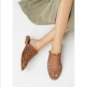 FREE PEOPLE Brown Leather Mules